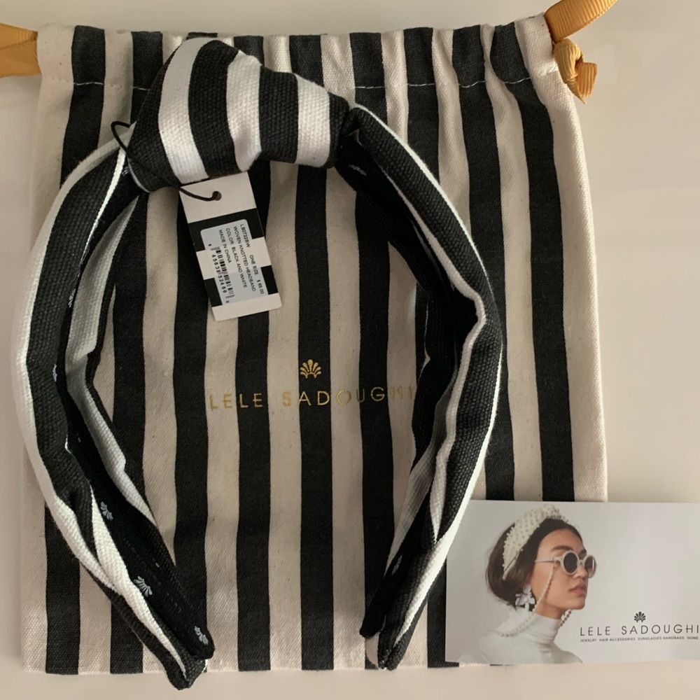 Lele Sadoughi NWT Black/White Woven Headband